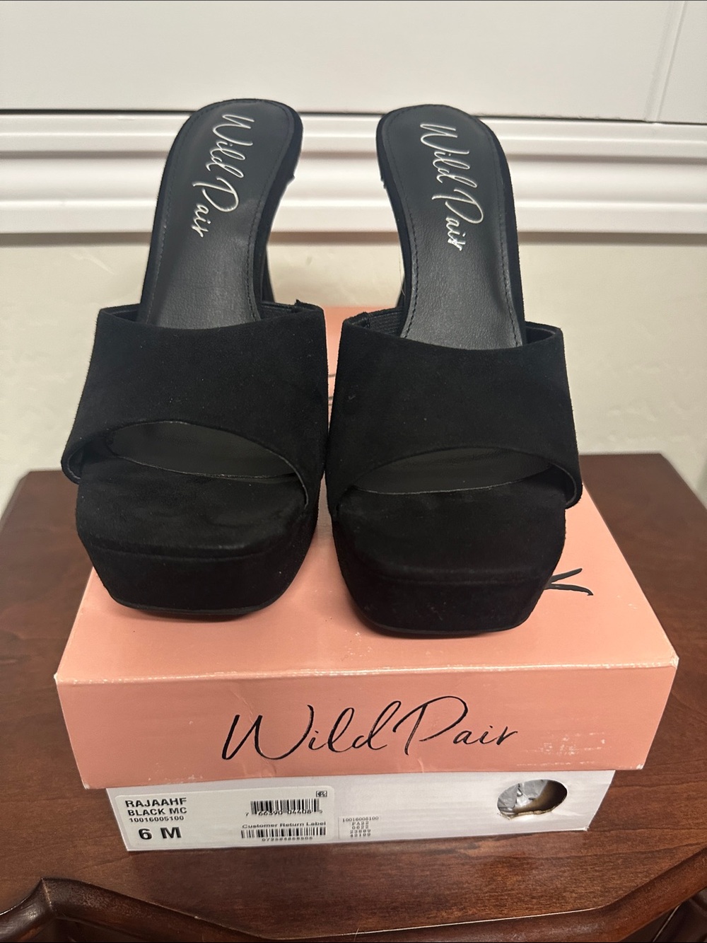 Wild Pair Black Platform Slide Sandals